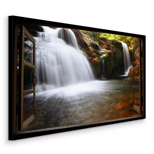 Tableau  Fenêtre ouverte sur la cascade