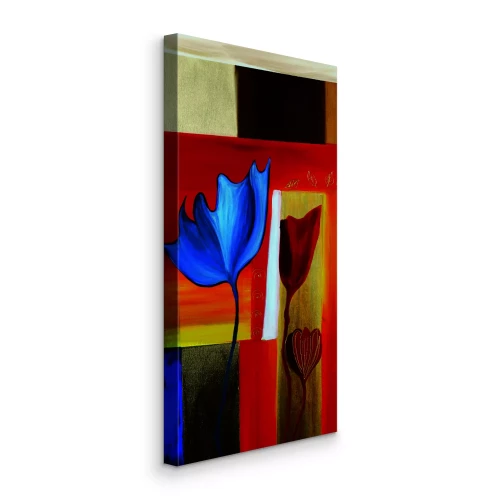 Tableau  Tulipes abstraites aux formes géométriques