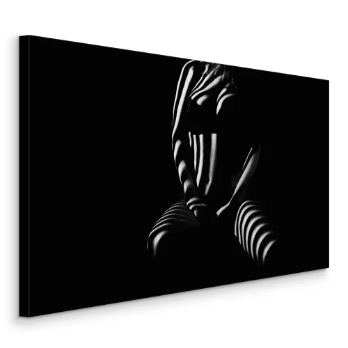 Tableau  Silhouette d'une femme avec des lignes de lumière sur son corps