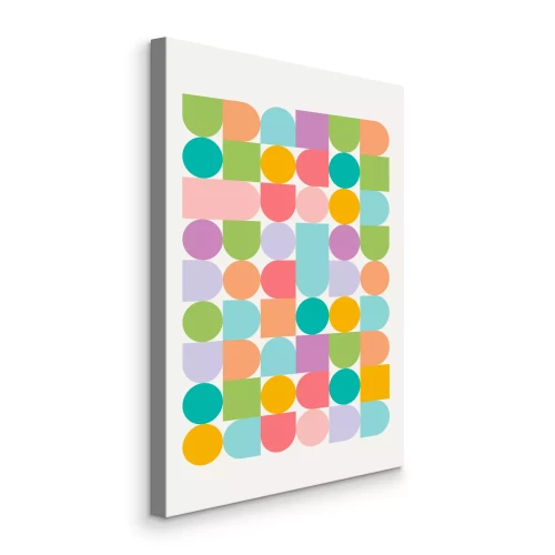 Tableau  Composition rétro pastel de cercles et de formes