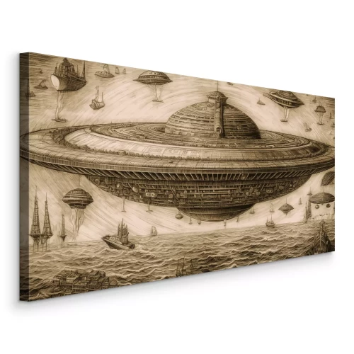 Tableau  Un vaisseau spatial inspiré du style de Léonard de Vinci