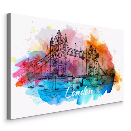 Tableau  Le pont de Londres sur fond de couleurs