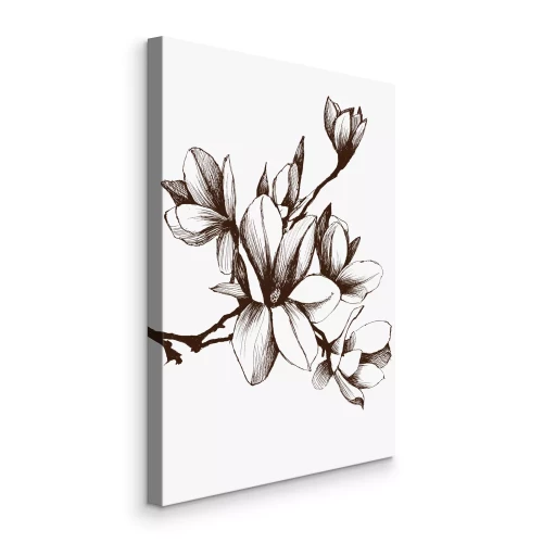 Tableau  Un dessin d'un magnolia dans un style minimaliste