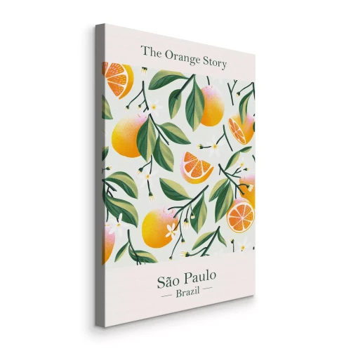 Tableau  Motif orange avec les mots « L'histoire orange »