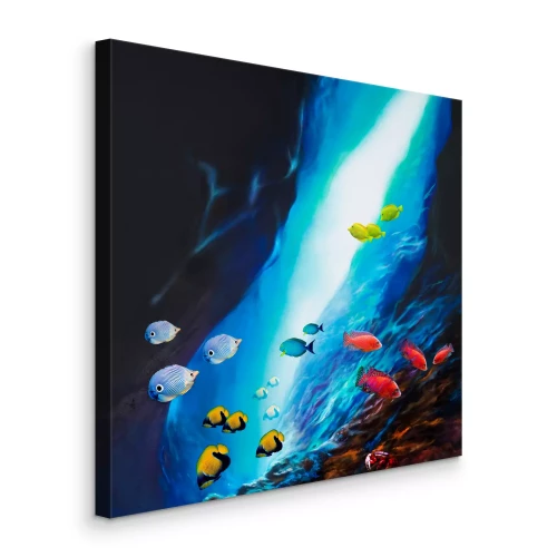 Tableau  Des poissons colorés dans les eaux profondes