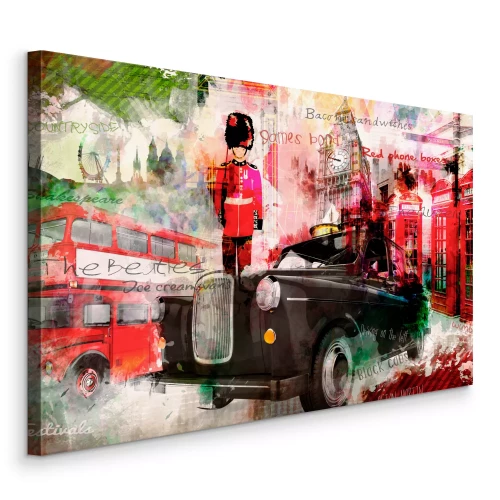 Tableau  Symboles de Londres en couleurs aquarelles