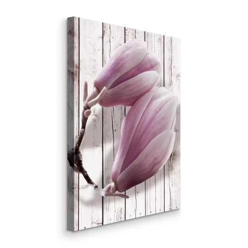 Tableau  Bourgeons de magnolia sur fond de panneaux lumineux