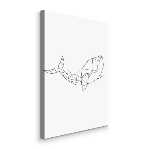 Tableau  Baleine géométrique dans un style minimaliste