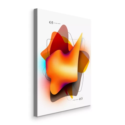 Tableau  Forme 3D multicouche dans une palette de couleurs chaudes