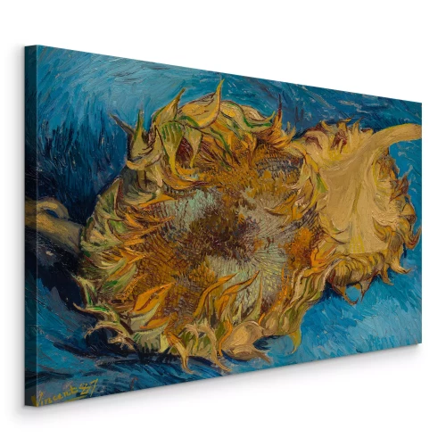 Tableau  Tournesols peints sur fond bleu
