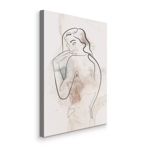 Tableau  Le contour délicat d'une femme sur un fond beige