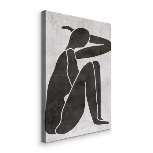 Tableau  Figure géométrique d'une femme sur fond gris