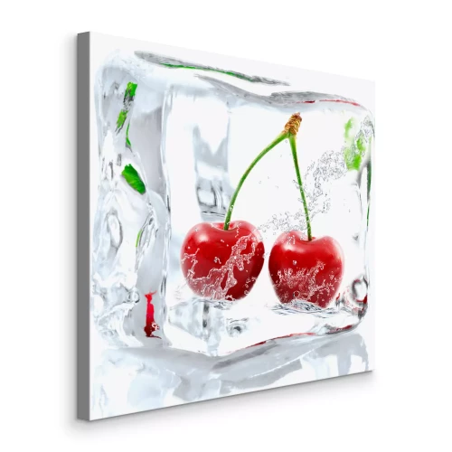 Tableau  Des cerises dans un glaçon