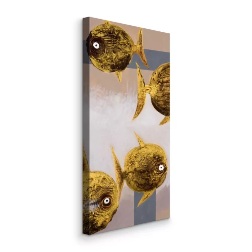 Tableau  Poisson jaune sous forme abstraite