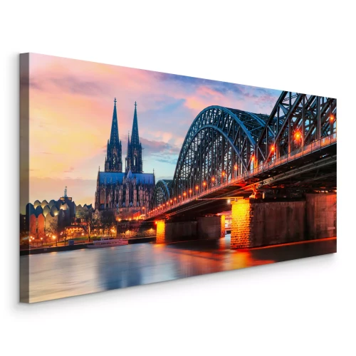 Tableau  Une rivière dans la ville allemande de Cologne