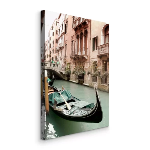 Tableau  Canal de Venise avec bateau et bâtiments