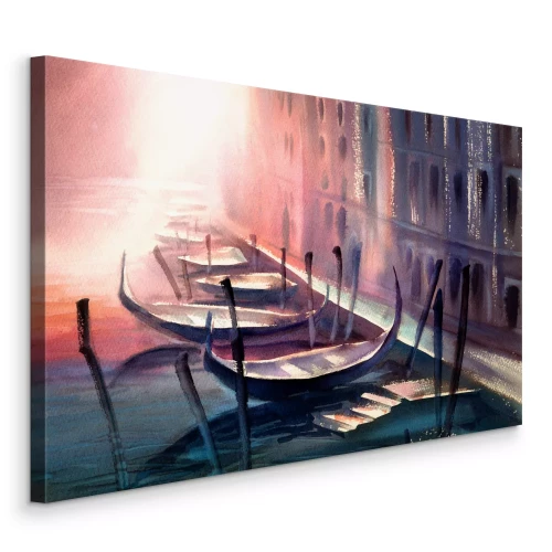 Tableau  Le canal de Venise avec ses bateaux