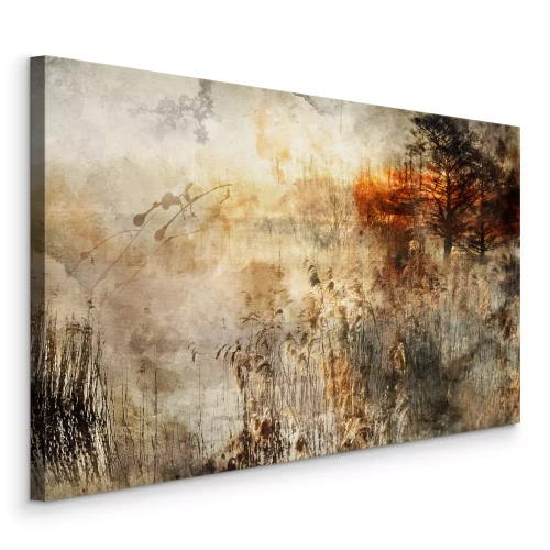 Tableau  Composition artistique avec de l'herbe et un arbre