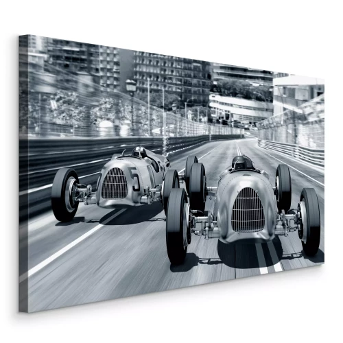 Tableau  Voitures de course classiques sur circuit urbain