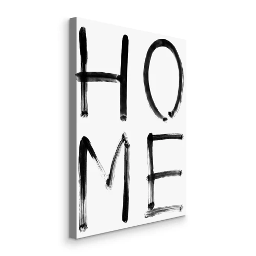 Tableau  Inscription « Home » en noir sur fond blanc
