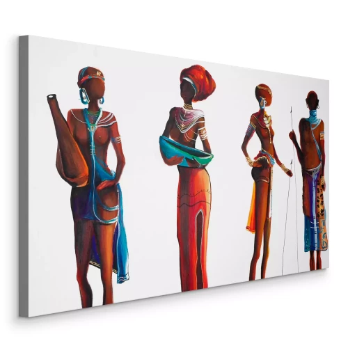 Tableau  Des silhouettes colorées aux motifs africains