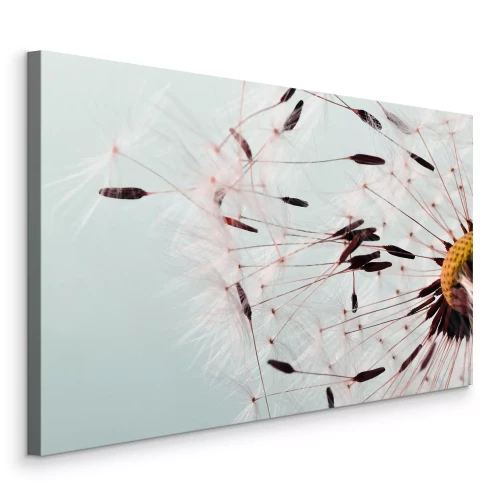 Tableau  Graines de pissenlit claires sur fond bleu