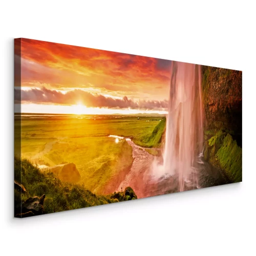 Tableau  La cascade de Seljalandsfoss en Islande