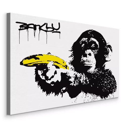 Tableau  Reproduction du singe de Banksy avec une banane