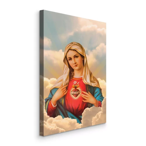 Tableau  La Vierge Marie sur fond de nuages lumineux