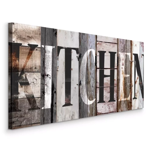 Tableau  L'inscription « cuisine » sur les planches