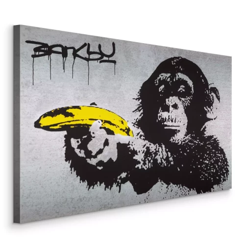 Tableau  Reproduction de Banksy représentant un singe avec une banane