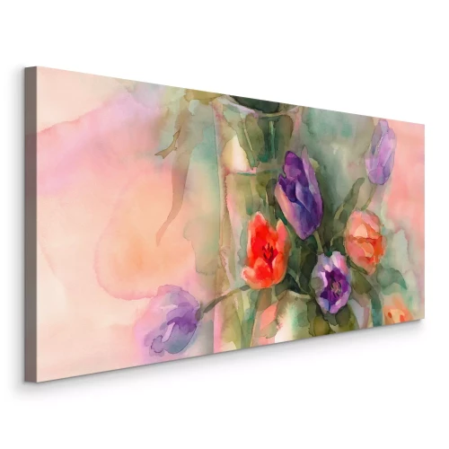 Tableau  Un délicat bouquet de tulipes peint à l'aquarelle