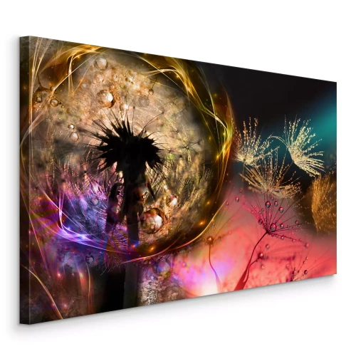 Tableau  Un pissenlit coloré dans un style artistique lumineux