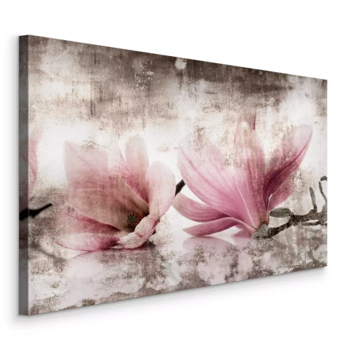 Tableau  Magnolias vintage sur fond texturé