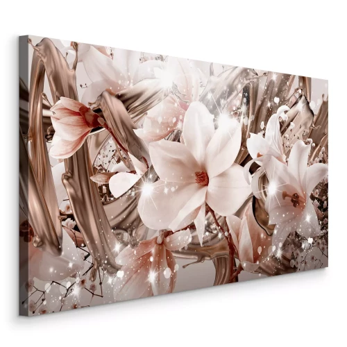 Tableau  Fleurs de magnolia dans une composition abstraite avec des lumières