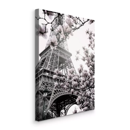 Tableau  Des branches de magnolia devant la tour Eiffel