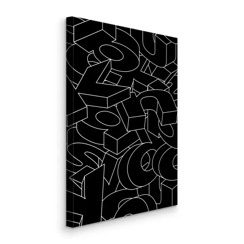 Tableau  Typographie en noir et blanc