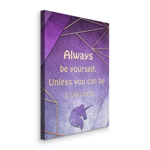 Tableau  Inscription dorée avec une tête de licorne