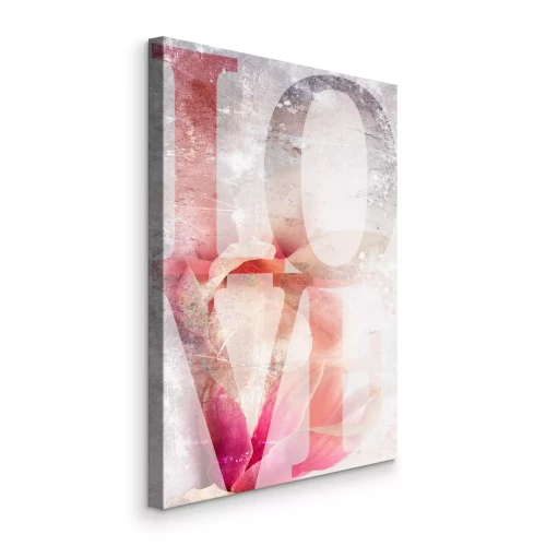 Tableau  Fleur de magnolia en typographie texturée