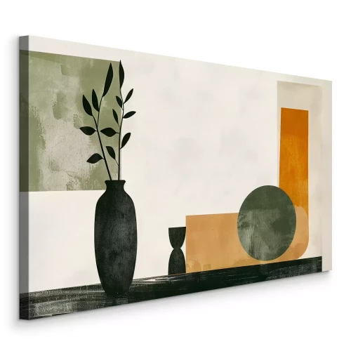 Tableau  Nature morte minimaliste aux tons terreux