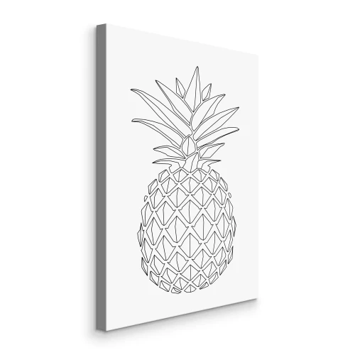 Tableau  Ananas géométrique noir et blanc