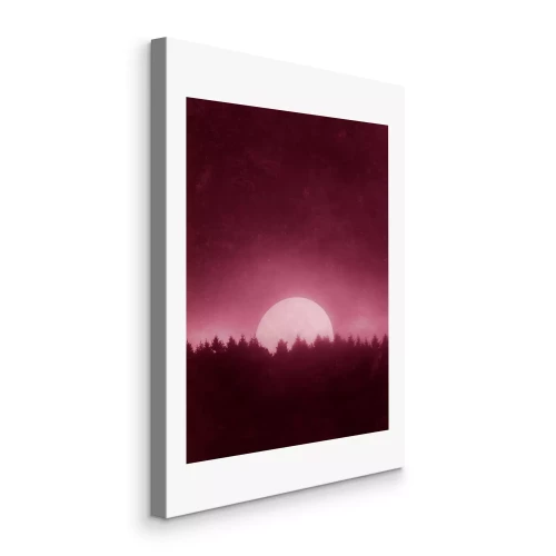 Tableau  Paysage rose avec la lune