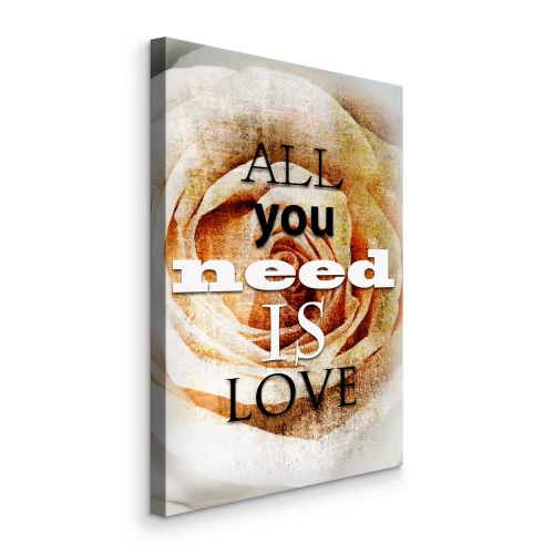 Tableau  Une citation sur l'amour avec une rose en arrière-plan