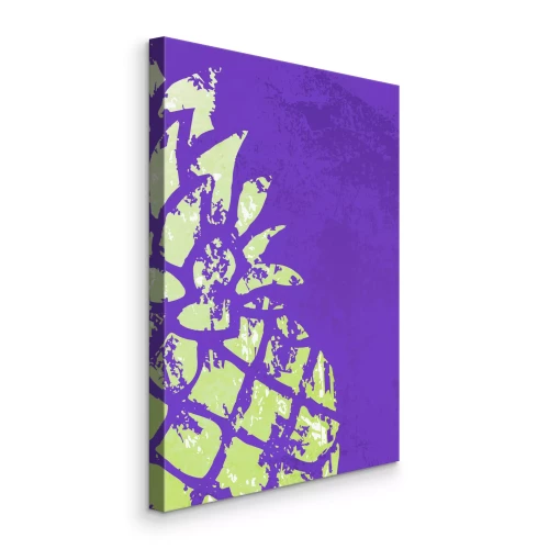 Tableau  Motif abstrait représentant un fragment d'ananas en vert et violet