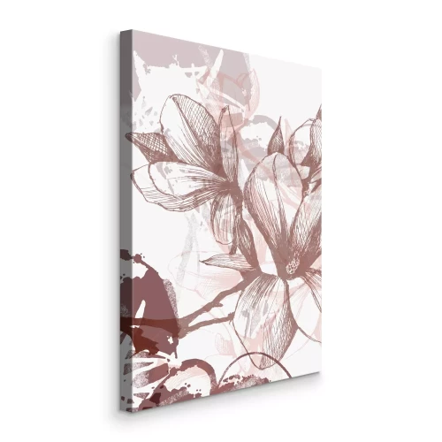 Tableau  Illustration d'un magnolia sur un fond artistique