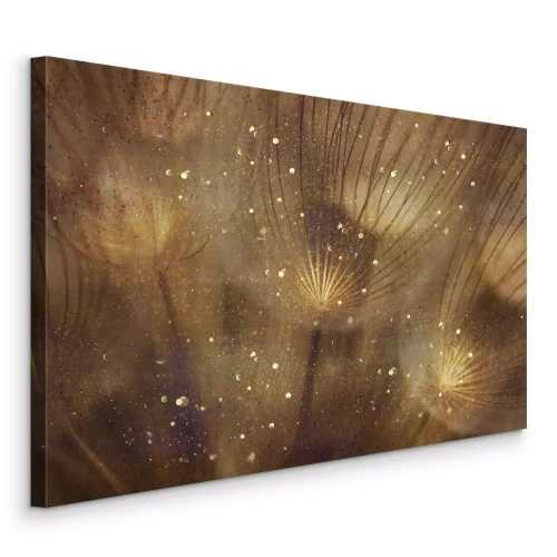 Tableau  Une composition chaleureuse aux graines de pissenlit en sépia