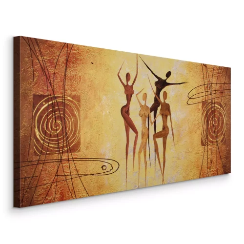 Tableau  Quatre silhouettes sur un fond texturé