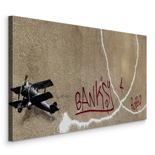 Tableau  Reproduction de l'œuvre « Love Plane » de Banksy
