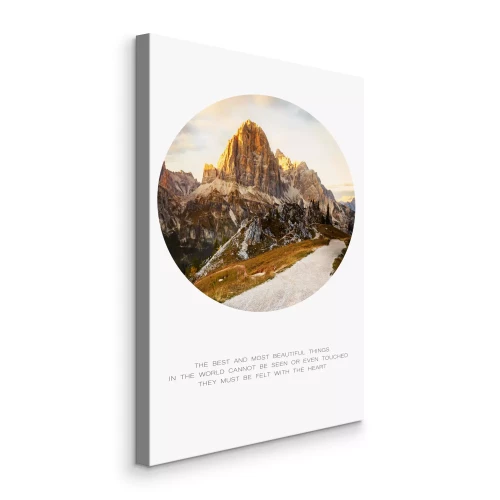 Tableau  Paysage de montagne avec citation