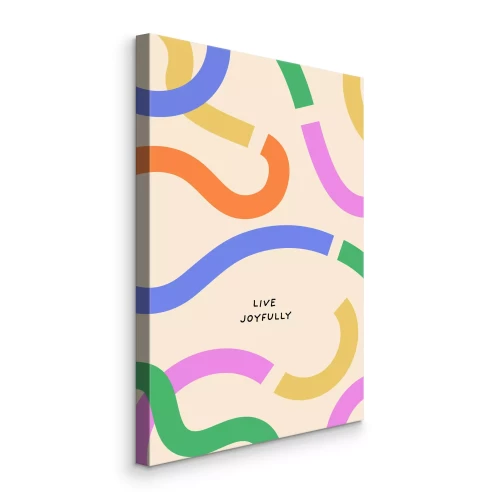 Tableau  Lignes ondulées colorées avec du texte